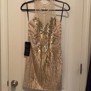 Bebe Racerback embellished dress